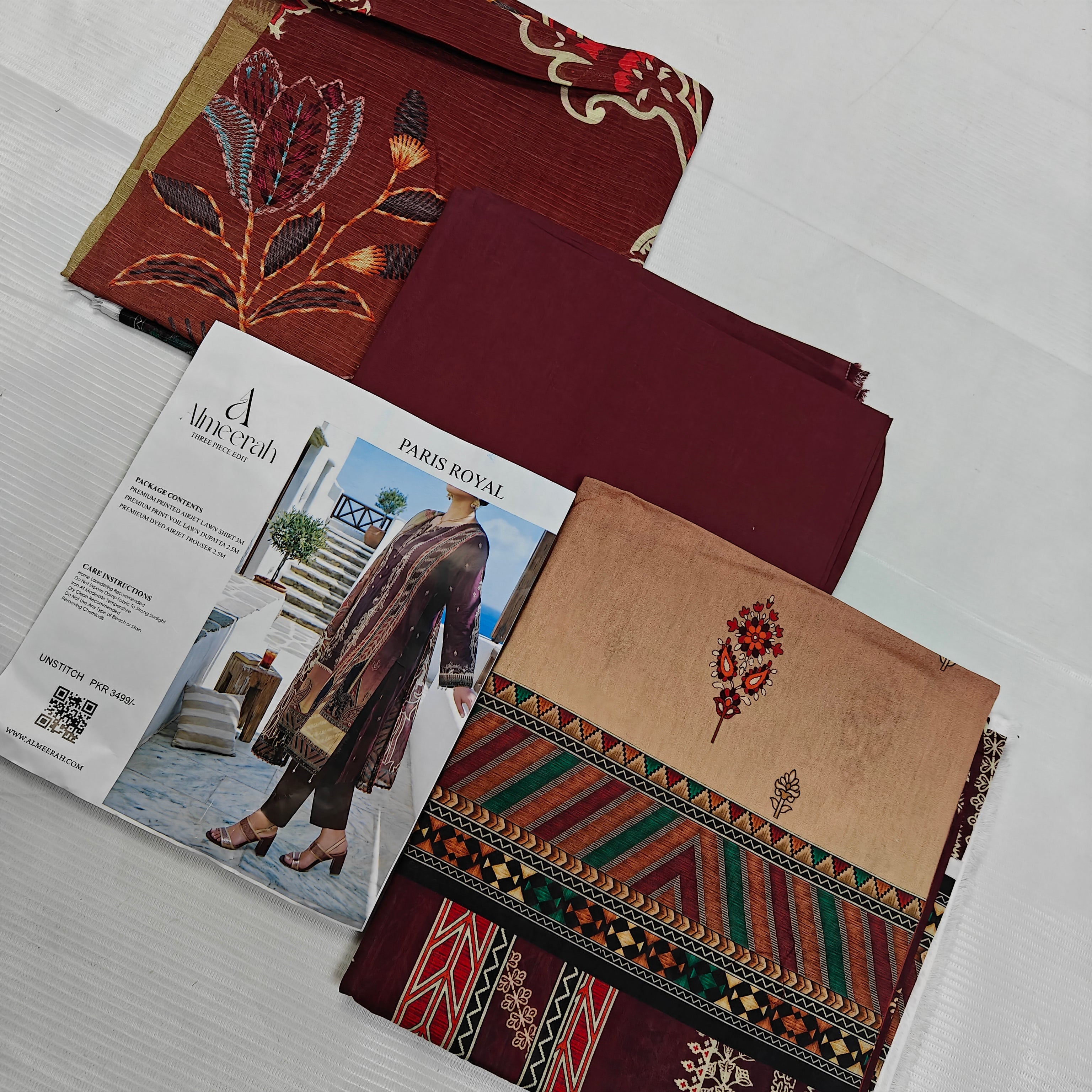 Almeerah Printed Lawn 3PC Memon Clothes